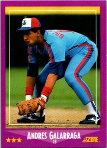 1988 Score Baseball Card Andres Galarraga Montreal Expos sk3147