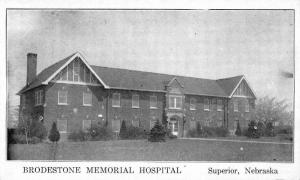 Superior Nebraska Brodestone Memorial Hospital Antique Postcard K87244