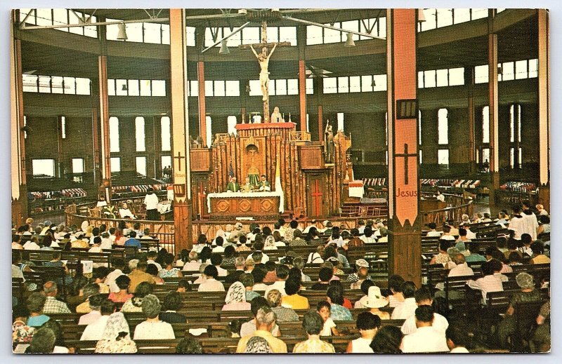 Huge Coliseum During Concelebration Of Mass Interior View Crowded Postcard