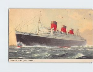 Postcard Cunard RMS Queen Mary Passenger Ship