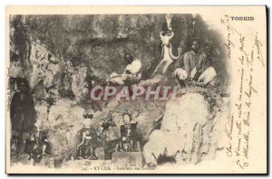 Old Postcard Cave Caves Ky Lua Interior of Tonkin Indochina caves