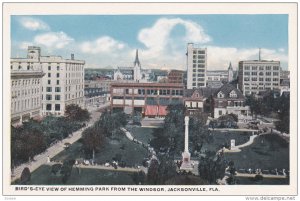 Bird's Eye View Of Hemming Park From The Windsor, JACKSONVILLE, Florida, 1910...