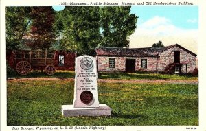 c1920 FORT BRIDGER WYOMING PRAIRIE SCHOONER MUSEUM HEADQUARTERS POSTCARD 41-114