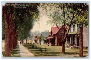 1915 Street Looking West Residence Scene Cheyenne Wyoming WY Posted Postcard