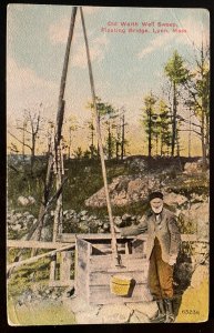 Vintage Postcard 1910 Old Waith Well Sweep, Floating Bridge, Lynn, Massachusetts