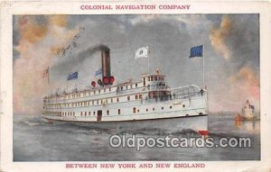 Colonial Navigation Company New York & New England Ship 1915 Missing Stamp 