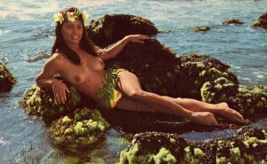 Topless Hawaiian Girl - Hawaii Postcard Nudity Naked Risque