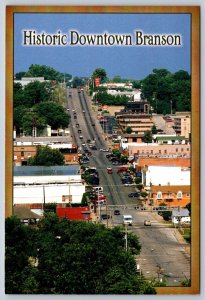 Main Street, Branson MO, Missouri, Chrome Aerial View Postcard