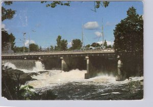 Rapids, Rue du Pont, Mont-Laurier, Quebec, 1986 Postcard, Klussendorf Slogan