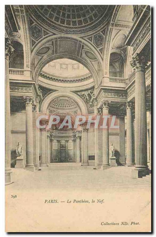 CARTE Postale Old Paris Pantheon The Nave