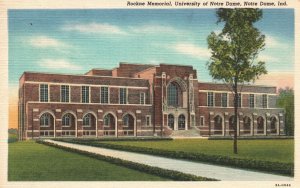 Vintage Postcard 1948 Rockne Memorial University Of Notre Dame Indiana City News