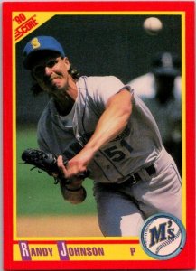 1990 Score Baseball Card Randy Johnson Seattle Mariners sk2675