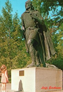 Postcard The Mariner's Museum Leifr Eirriksson Statue Newport News Virginia