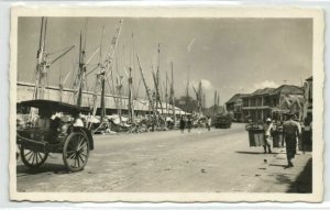 indonesia, JAVA SOERABAIA, Kali Mas, Madurese Proas (1930s) RPPC Postcard