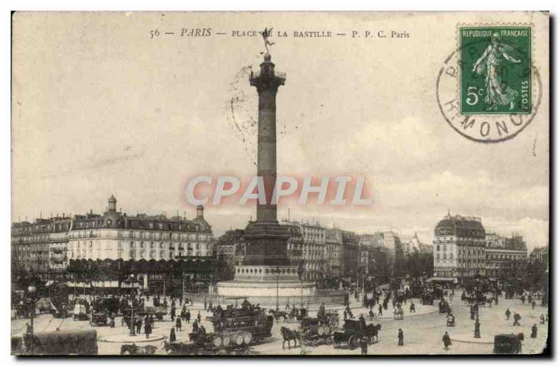 Old Postcard Paris Place de La Bastille