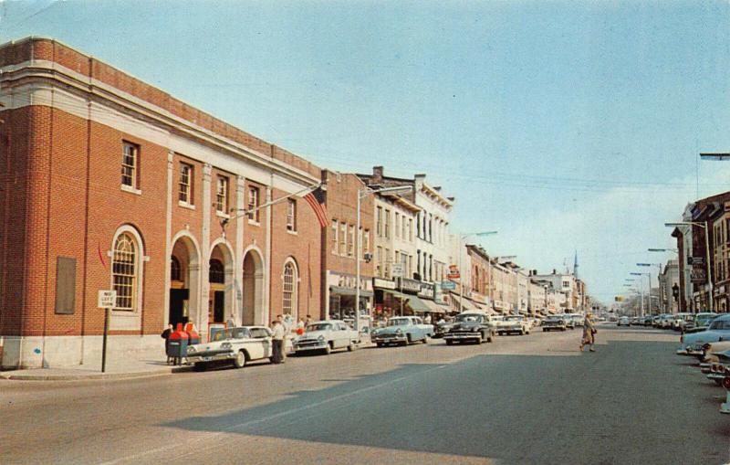 Danbury CT Main Street Post Office Old Cars Postcard United States