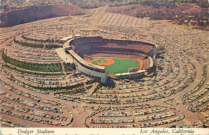 Los Angeles CA Dodger Stadium Aerial View Postcard