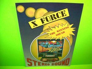 Technoplay X FORCE Original 1987 Flipper Game Pinball Machine Promo Flyer Italy