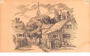 Cottages & Church in Nantucket, Massachusetts