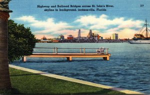 Florida Jacksonville Highway and Railroad Bridges Across St John's River