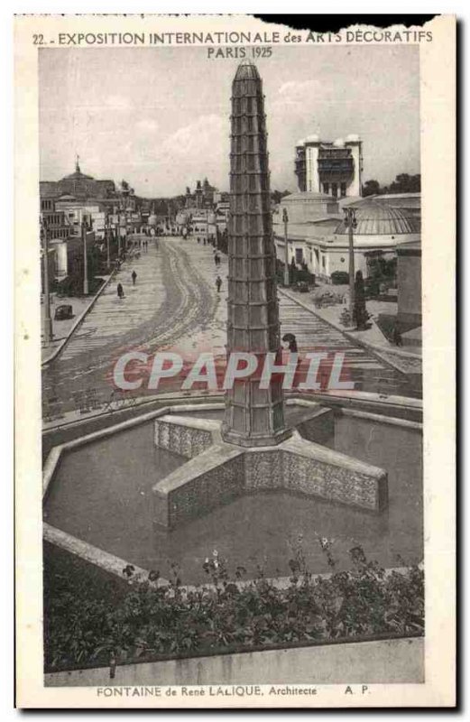 Old Postcard Paris Exposition Internationale des Arts Decoratifs Fontaine Ren...