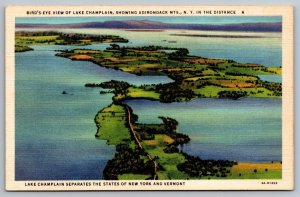 New York Postcard - Lake Champlain - Adirondack Mountains