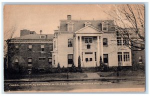 c1910 Chedel Memorial Entrance Middlesex Hospital Middletown CT Postcard