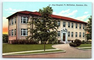 1930s ANNISTON ALABAMA FT. McCLELLAN POST HOSPITAL LINEN POSTCARD P548