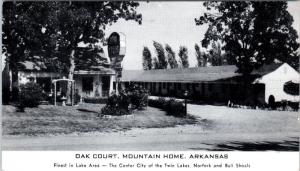 MOUNTAIN HOME, AR Arkansas     OAK  COURT   c1950s  Roadside    Postcard