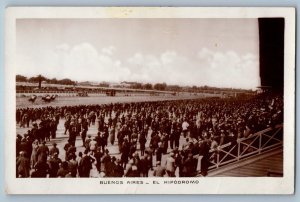 Buenos Aires Argentina Postcard The Hippodrome c1920's Antique RPPC Photo