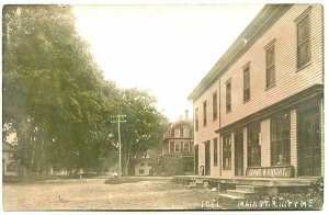 Unity ME Dirt Street View Store Fronts 1913 Hand Tinted RPPC Real Photo Postcard