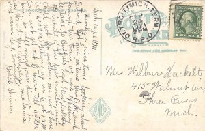 Detroit Michigan 1921 Postcard Heart of Washingotn Boulevard RPO Cancel