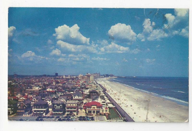 NJ Ventnor Aerial View Beach Prexies Air Mail to Austria PPC