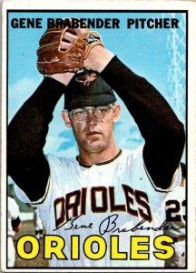 1967 Topps Baseball Card Gene Brabender Baltimore Orioles sk1893