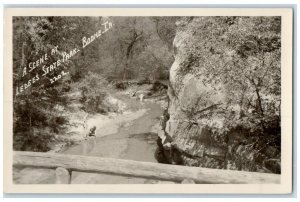 1950 Ledges State Park Creek View Scene Boone Iowa IA RPPC Photo Postcard