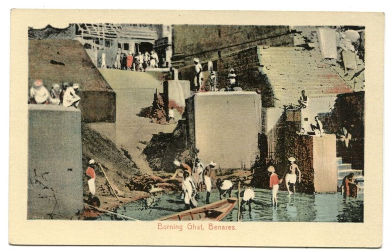 Postcard Burning Ghat Benares India