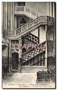 Old Postcard Rouen Notre Dame Steps library