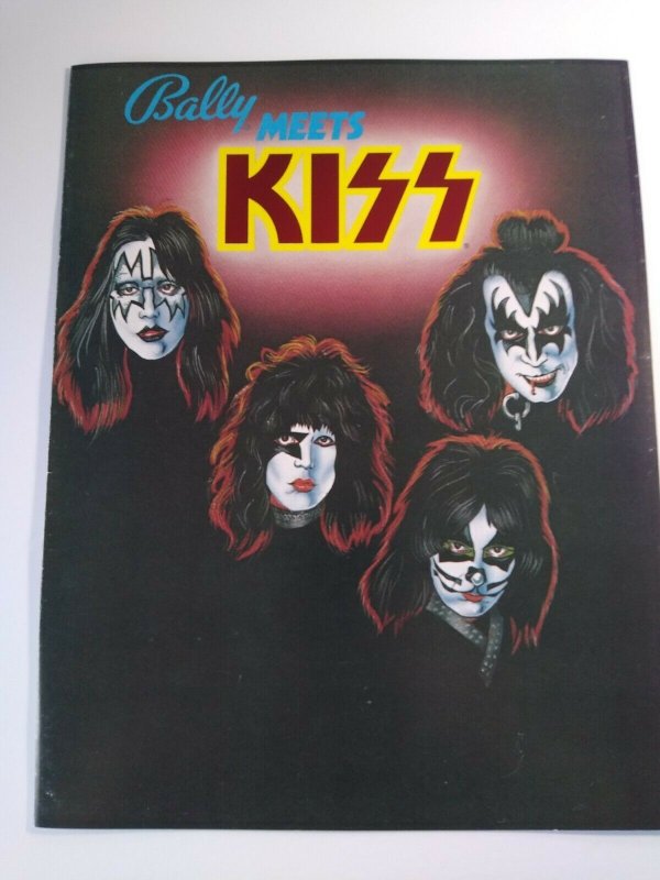 Kiss Pinball FLYER Original Bally 1979 Foldout Artwork Sheet Hard Rock Music 