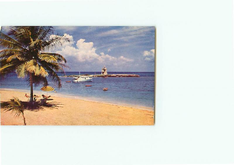 Vintage Postcard Tower Isle Hotel Beach Yatch Beach Jamaica Carribean # 3231