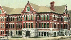 Postcard  Hand Tinted View of High School & Masonic Temple in Butte, Montana. S7