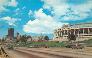Atlanta Georgia 1960s Postcard Atlanta Skyline and Atlanta Stadium