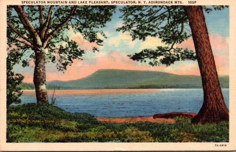 New York Adirondacks Speculator Mountain and Lake Pleasant 1947 Curteich