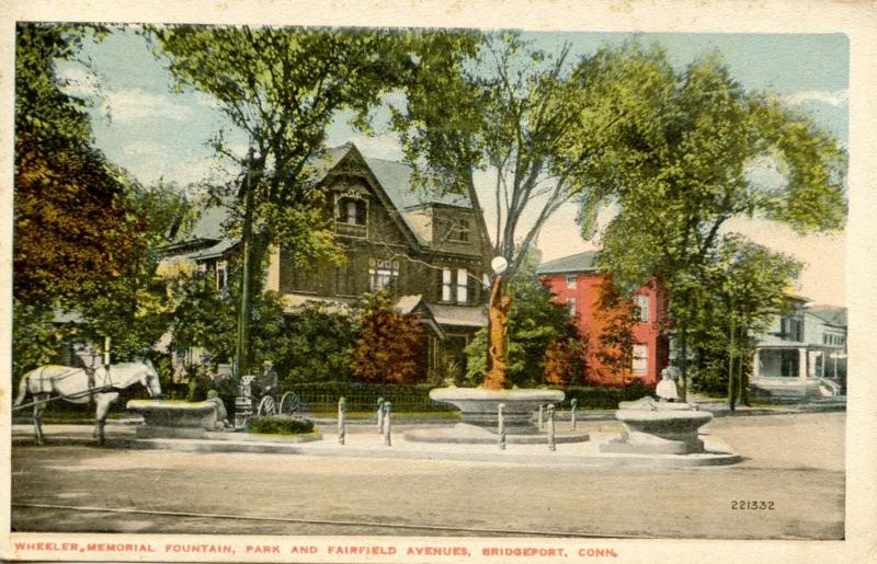 CT - Bridgeport. Wheeler Memorial Fountain; Park & Fairfield Avenues