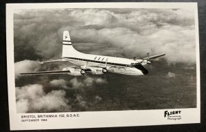 Mint England Real Photo Postcard Cover RPPC Bristol Britannia BOAC In Flight