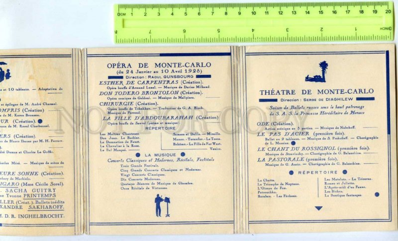 420968 MONACO 1927 year folding repertoire of the Monte Carlo Theater