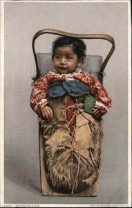 Indigenous Culture American Indian Baby in Carrier c1910 Detroit Pub PC