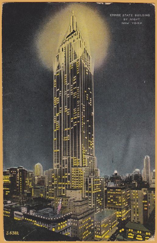 New York, N. Y., The Empire State Building at Night - 1932