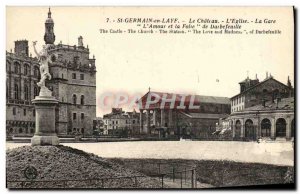 Postcard Old St Germain En Laye Le Chateau L & # 39Eglise La Gare L & # 39amo...
