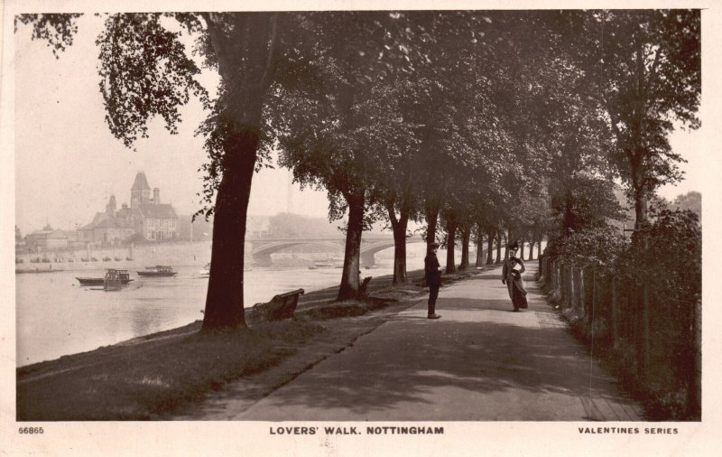 Vintage Postcard 1910's Lover's Walk Nottingham Nottinghamshire England UK