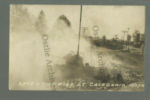 Caledonia MICHIGAN RPPC 1913 FIRE RUINS Disaster nr Grand Rapids Wayland Alto #1